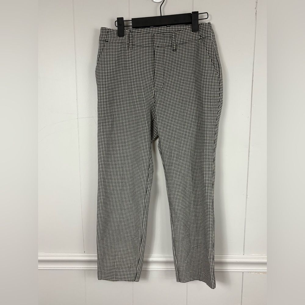 GAP Checkered Black/White Stretch Ankle Pants 2 Petite Professional Work Casual